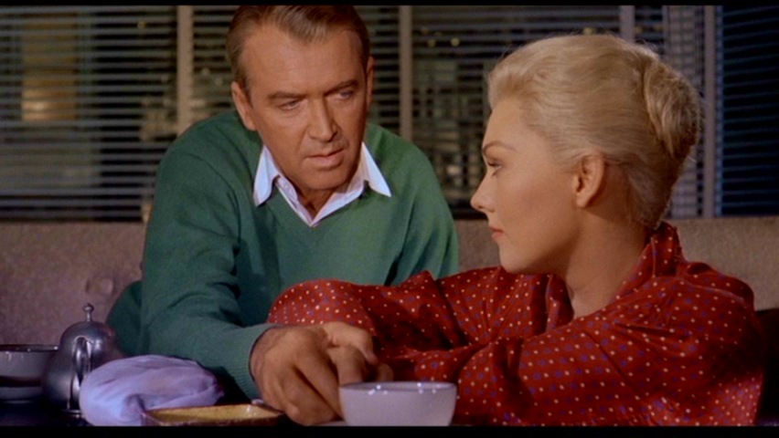 James Stewart y Kim Novak en Vértigo
